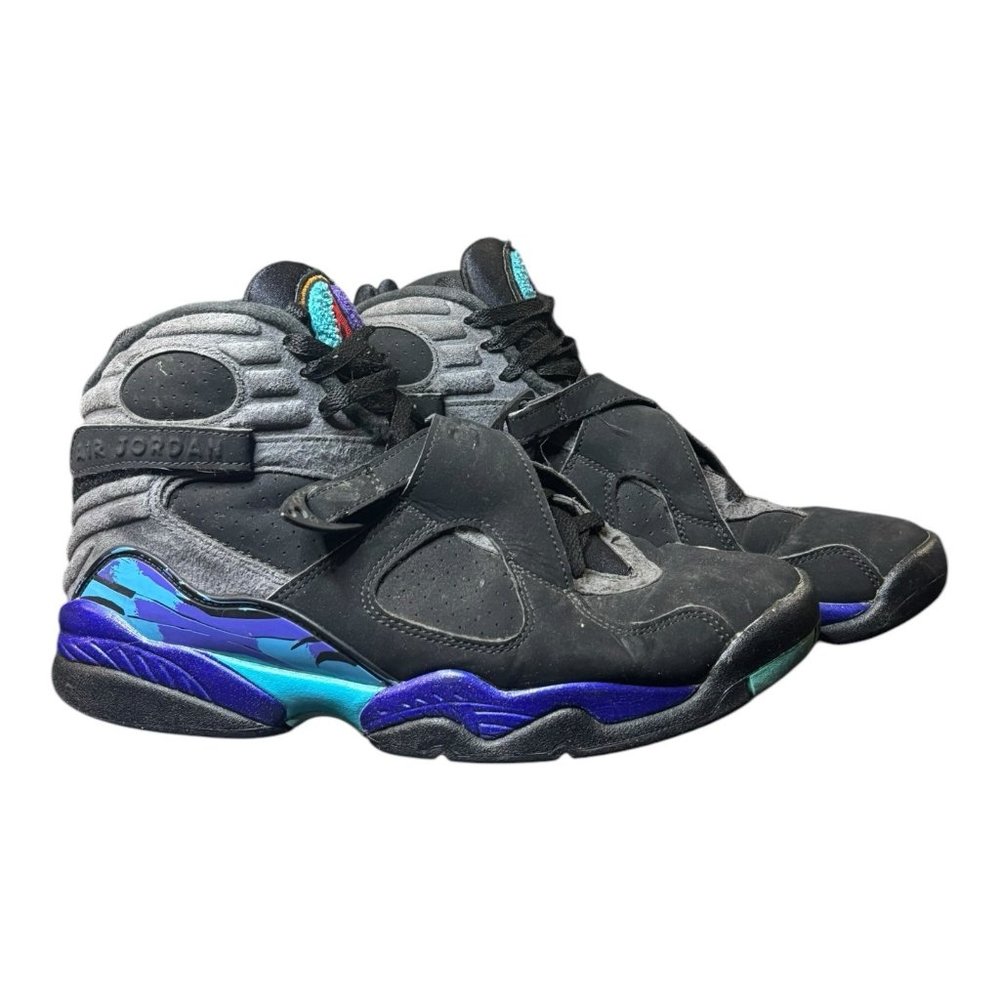 Nike Air Jordan 8 Retro Aqua Playoff Sz 9.5 Mens Shoe Black Reimagined Cement